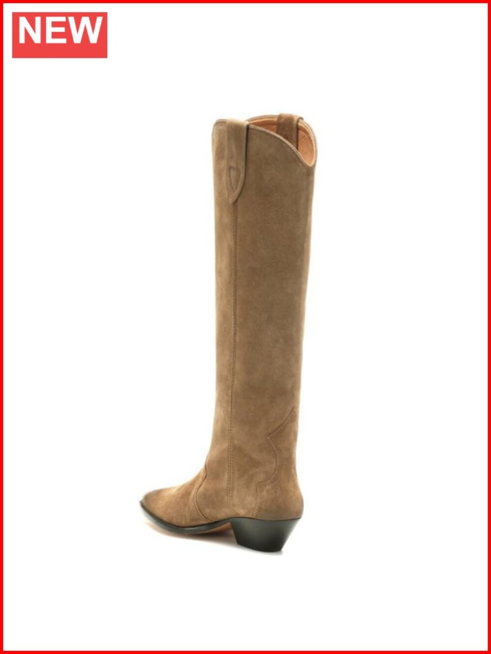 Western Cowboy Knee High Boots Pointed Toe Chunky Low Heel Pull On - Picture 6 of 6